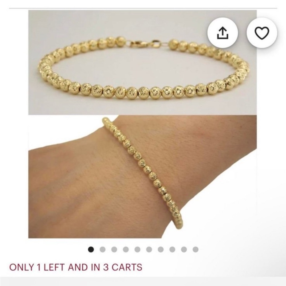 18k Gold Beaded Bracelet
